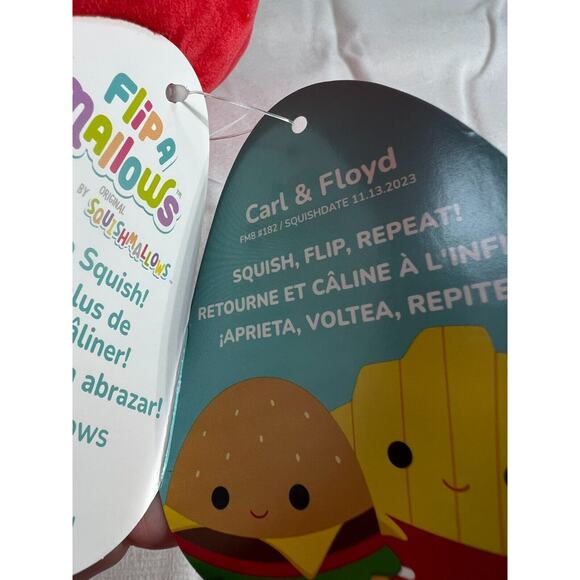 Squishmallows Flip A Mallows 8" Carl & Floyd Burger Fries Original Plush NEW NWT - Picture 15 of 16